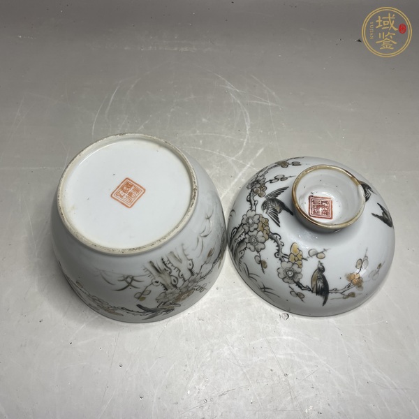古玩陶瓷墨彩花鳥紋蓋缸真品鑒賞圖