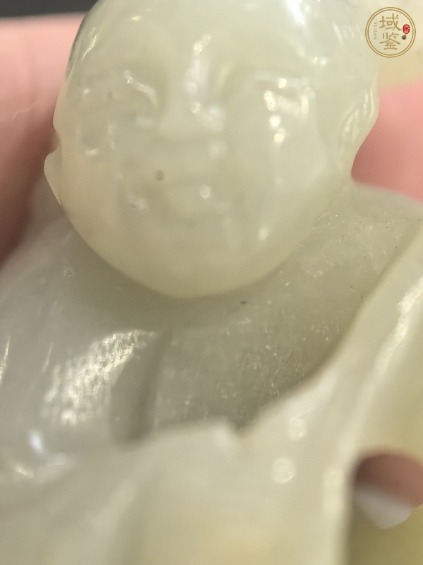 古玩玉器童子圓雕件真品鑒賞圖