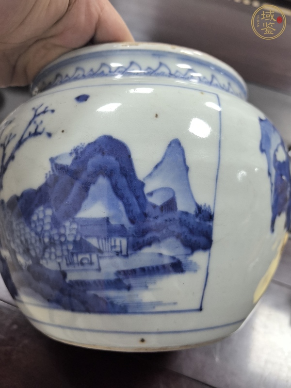 古玩陶瓷青花粥罐真品鑒賞圖
