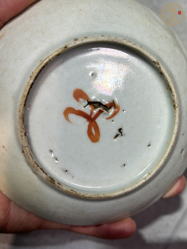 古玩陶瓷粉彩四季花卉紋盤真品鑒賞圖