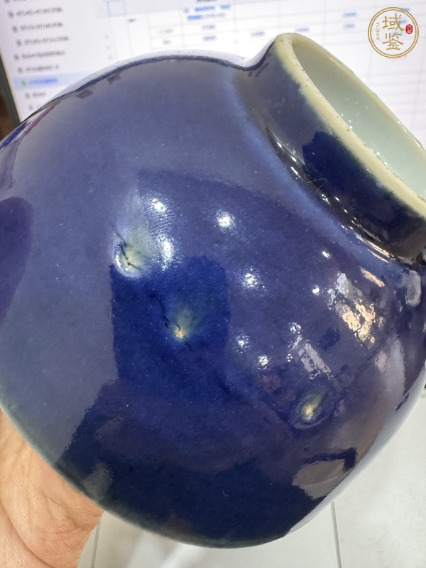 古玩陶瓷清雍正霽藍(lán)釉碗真品鑒賞圖