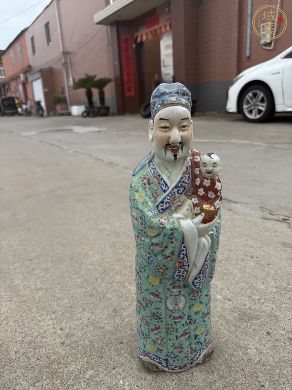 古玩陶瓷粉彩福星塑像真品鑒賞圖