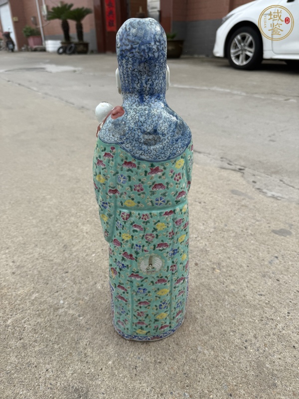 古玩陶瓷粉彩福星塑像真品鑒賞圖