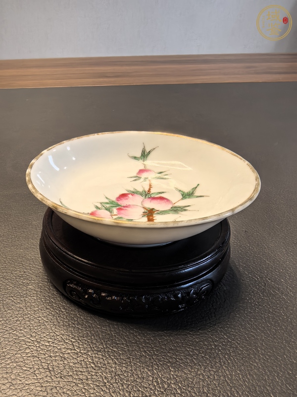 古玩陶瓷粉彩桃紋小筆添真品鑒賞圖