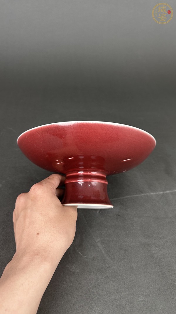 古玩霽紅釉高足盤真品鑒賞圖