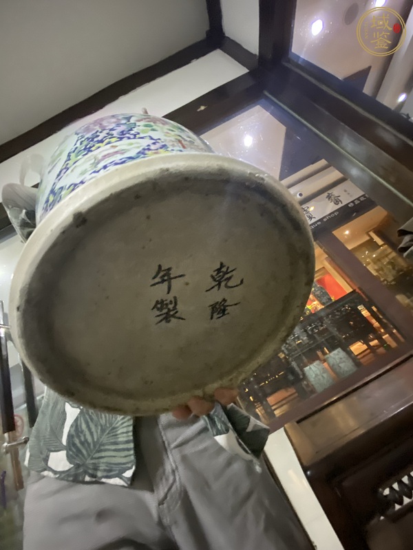 古玩陶瓷粉彩滿花卉紋將軍罐真品鑒賞圖