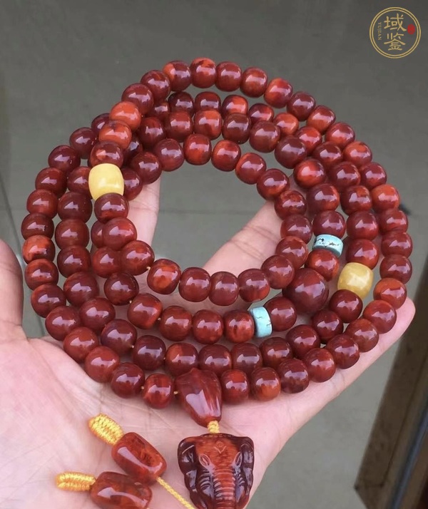 古玩玉器天然南紅珠串真品鑒賞圖