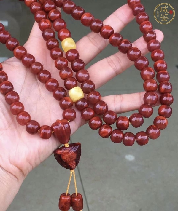 古玩玉器天然南紅珠串真品鑒賞圖