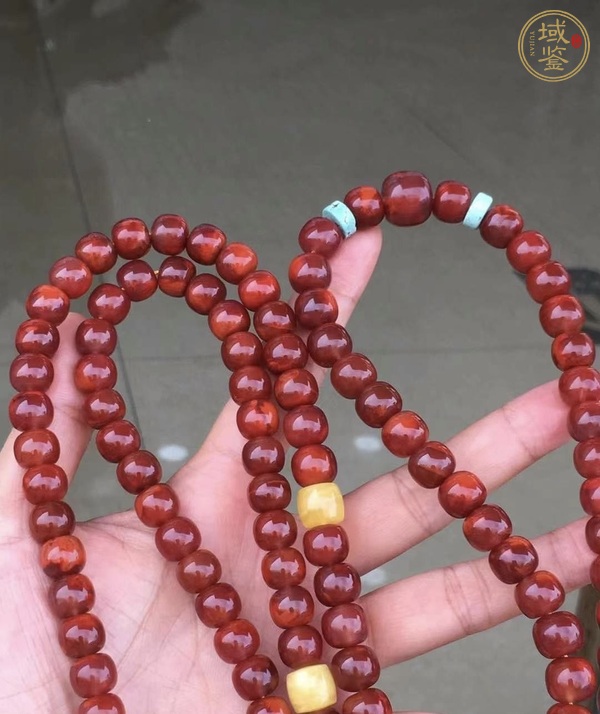 古玩玉器天然南紅珠串真品鑒賞圖