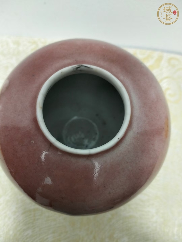 古玩陶瓷紅釉水盂真品鑒賞圖