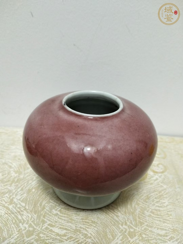 古玩陶瓷紅釉水盂真品鑒賞圖