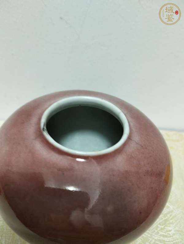 古玩紅釉水盂真品鑒賞圖