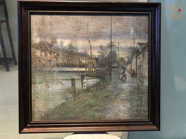古玩字畫油畫風景真品鑒賞圖