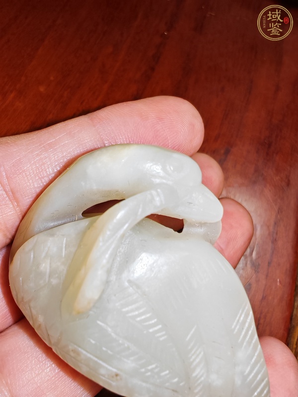 古玩玉器白玉大雁銜枝真品鑒賞圖