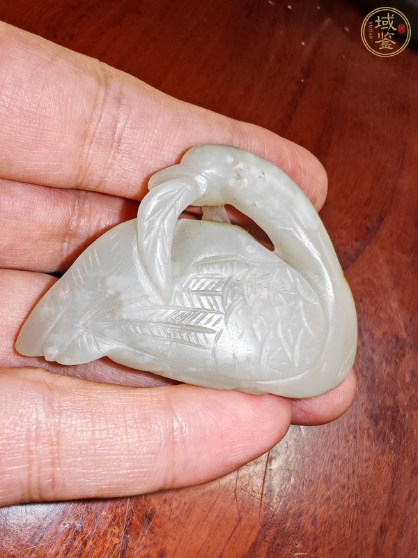 古玩玉器白玉大雁銜枝真品鑒賞圖