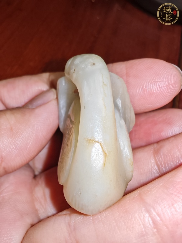 古玩玉器白玉大雁銜枝真品鑒賞圖