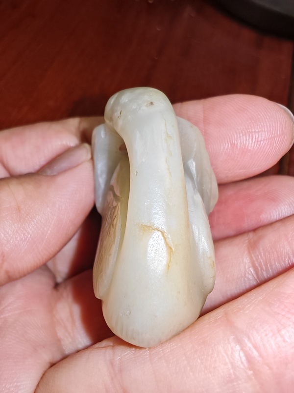 古玩玉器清.白玉大雁銜枝拍賣，當前價格6800元