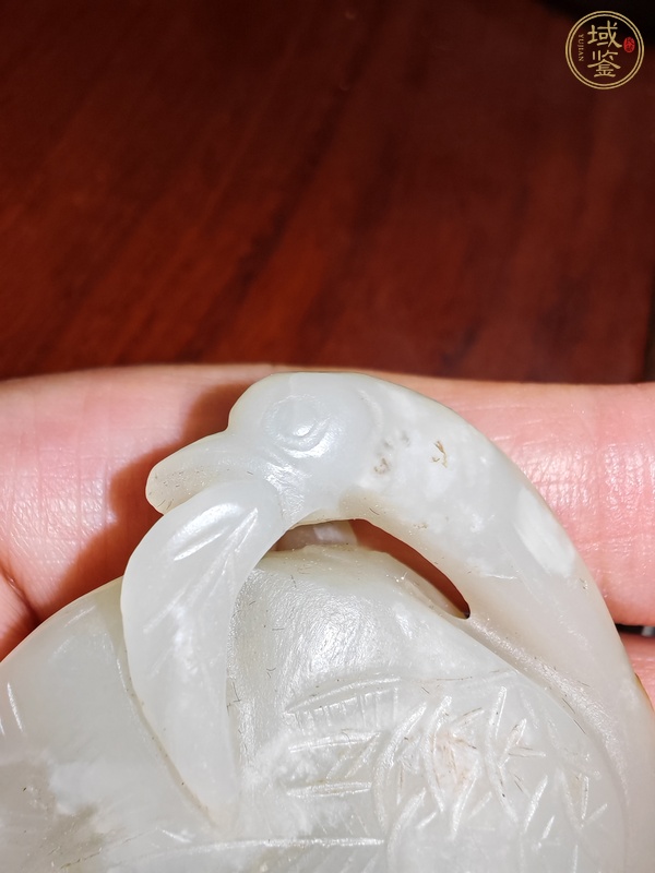 古玩玉器白玉大雁銜枝真品鑒賞圖