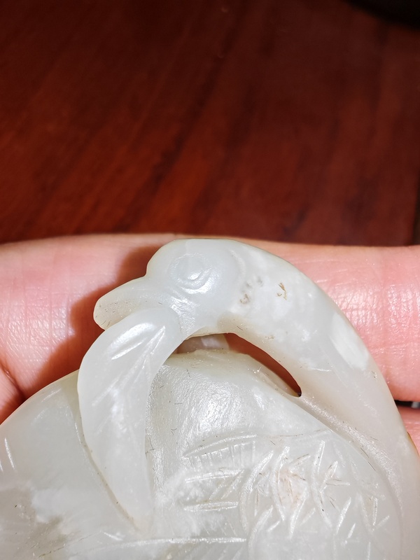 古玩玉器清.白玉大雁銜枝拍賣,當前價格6800元