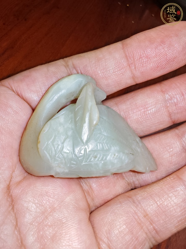 古玩玉器白玉大雁銜枝真品鑒賞圖