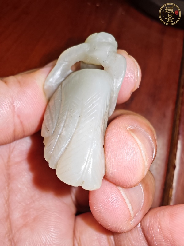 古玩玉器白玉大雁銜枝真品鑒賞圖