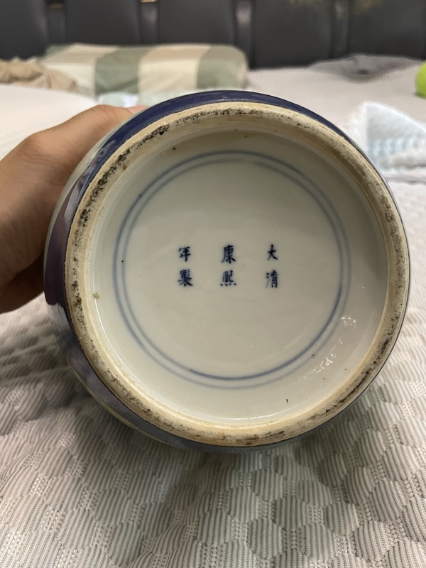 古玩陶瓷【優(yōu)品】清光緒·灑藍(lán)開窗黃地富貴白頭紋罐拍賣，當(dāng)前價(jià)格7999元
