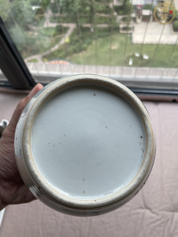 古玩陶瓷清光緒粉彩山水高士圖蓋罐真品鑒賞圖