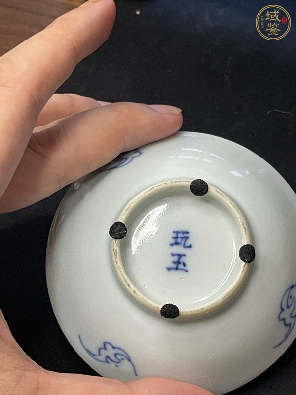 古玩陶瓷青花牧牛圖盤真品鑒賞圖
