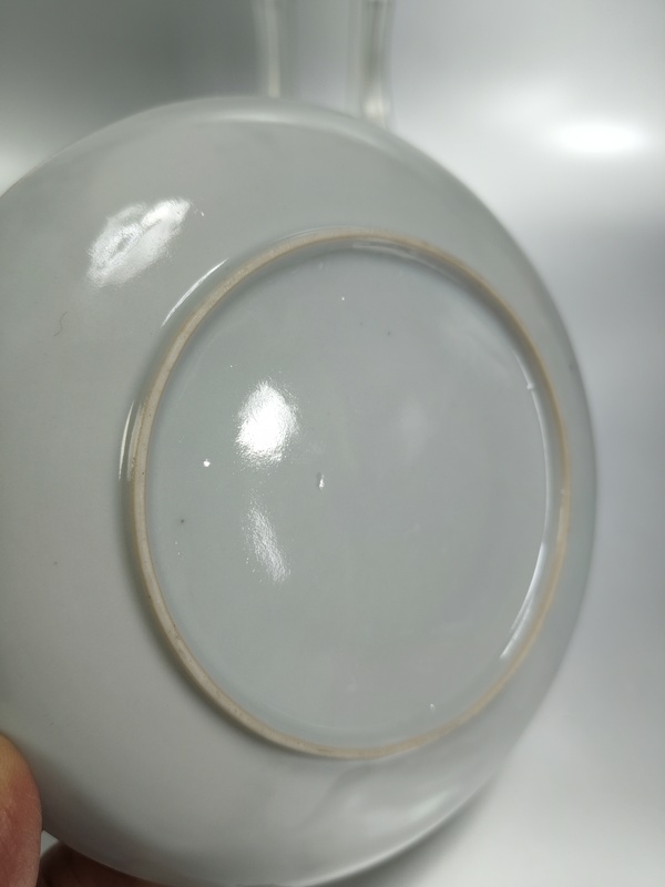 古玩陶瓷民國-松石綠粉彩三娘教子圖杯碟拍賣，當前價格1369元