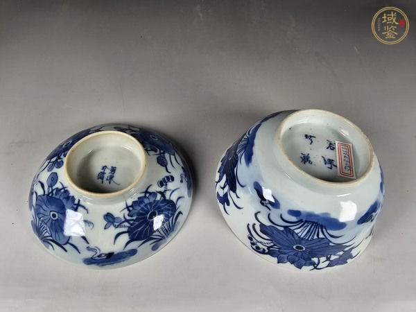 古玩陶瓷若深珍藏款青花蓋碗真品鑒賞圖