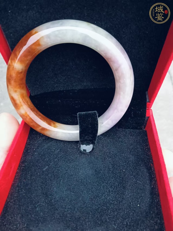 古玩玉器燒色翡翠手鐲真品鑒賞圖