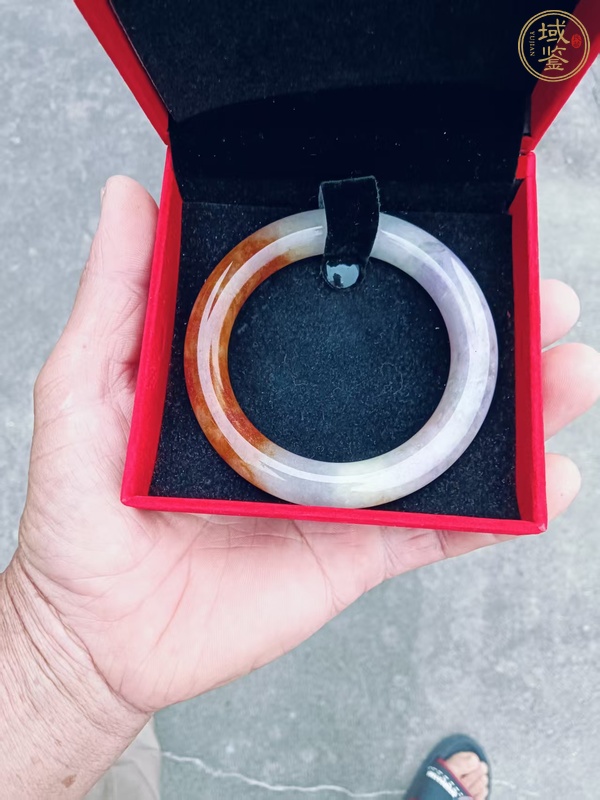 古玩燒色翡翠手鐲真品鑒賞圖