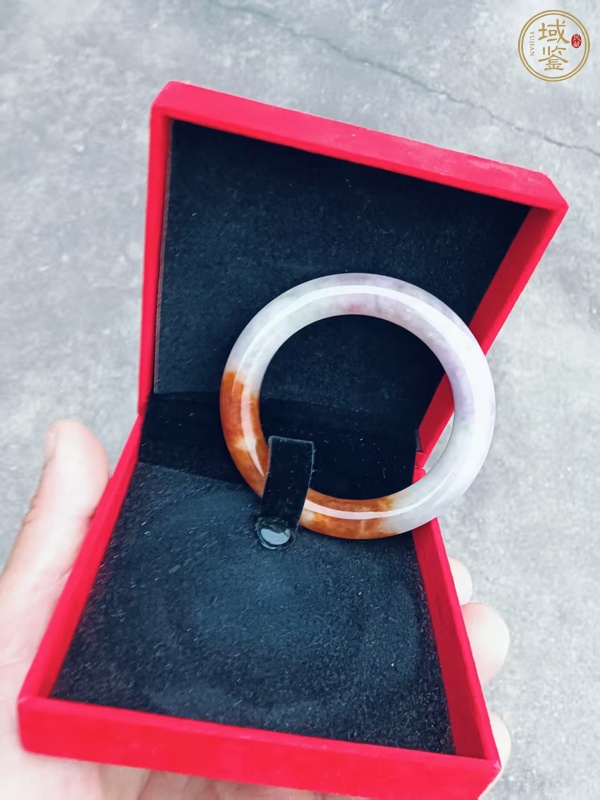 古玩玉器燒色翡翠手鐲真品鑒賞圖