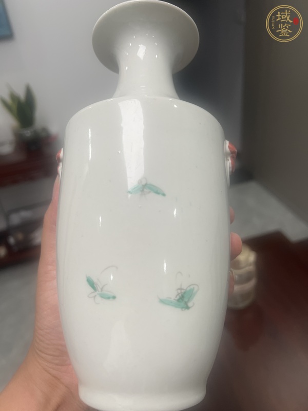 古玩陶瓷油粉彩人物故事紋撇口瓶真品鑒賞圖