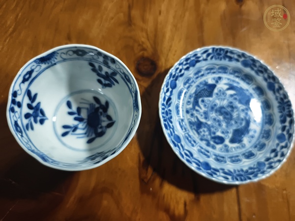 古玩陶瓷青花魚藻紋杯碟真品鑒賞圖