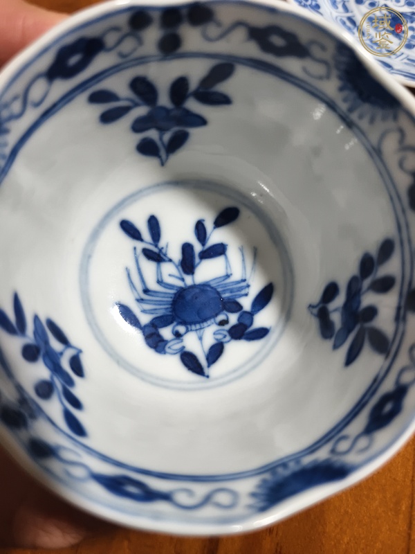 古玩陶瓷青花魚藻紋杯碟真品鑒賞圖