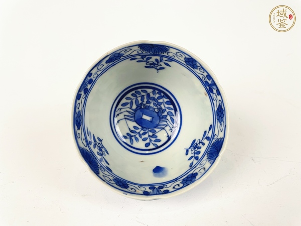 古玩陶瓷清光緒·青花魚蝦蟹茶圓真品鑒賞圖