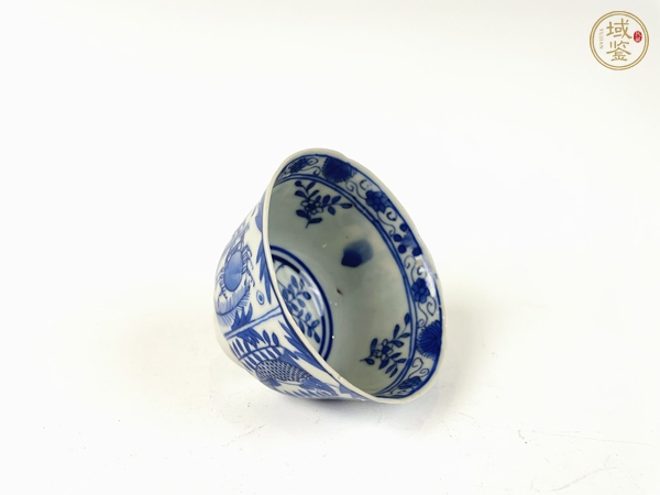 古玩陶瓷清光緒·青花魚蝦蟹茶圓真品鑒賞圖
