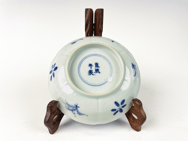 古玩陶瓷清光緒·青花魚蝦蟹盤拍賣，當(dāng)前價(jià)格99元