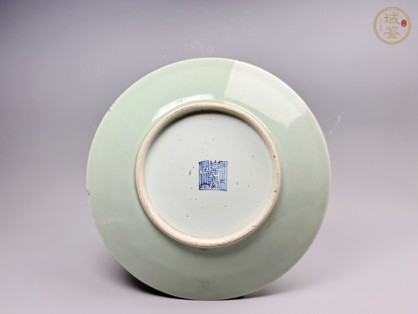 古玩陶瓷清嘉慶·青釉大盤真品鑒賞圖