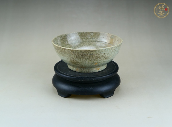 古玩陶瓷哥釉高足碗真品鑒賞圖