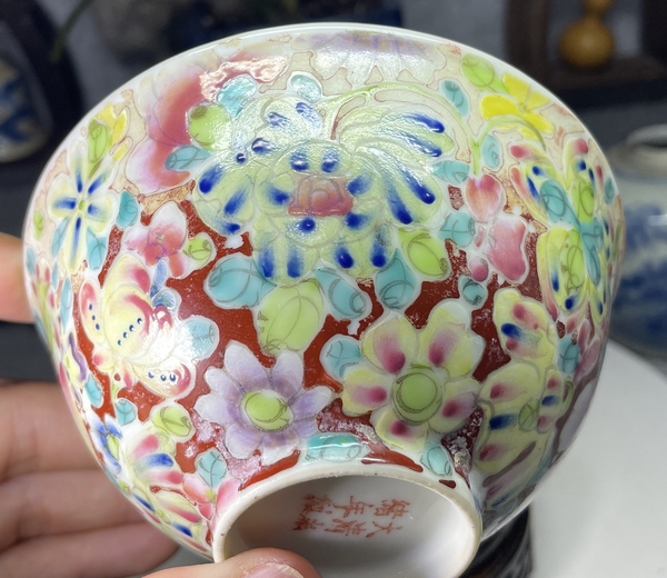 古玩陶瓷民國-粉彩花卉紋茶碗拍賣,當前價格1699元