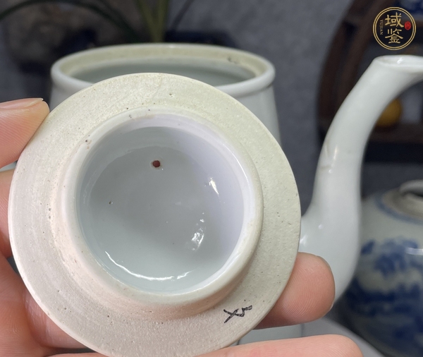 古玩陶瓷淺絳彩山水人物紋茶壺真品鑒賞圖