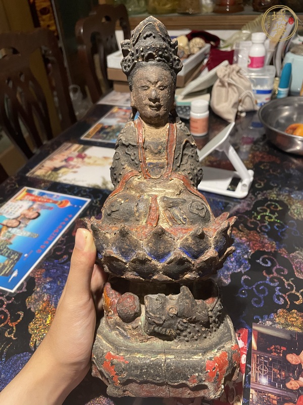 古玩雜項觀音木雕真品鑒賞圖