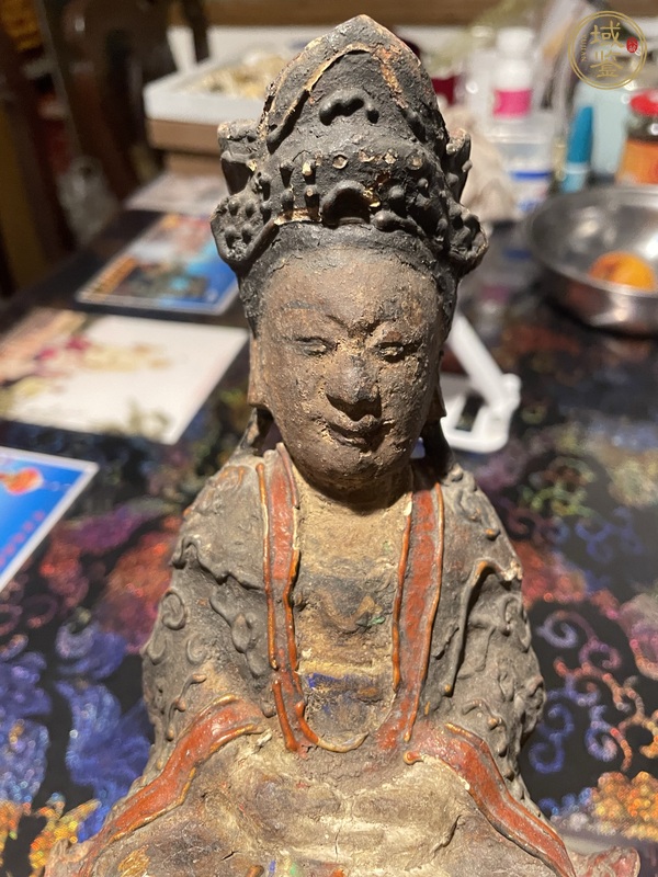 古玩雜項木雕觀音真品鑒賞圖