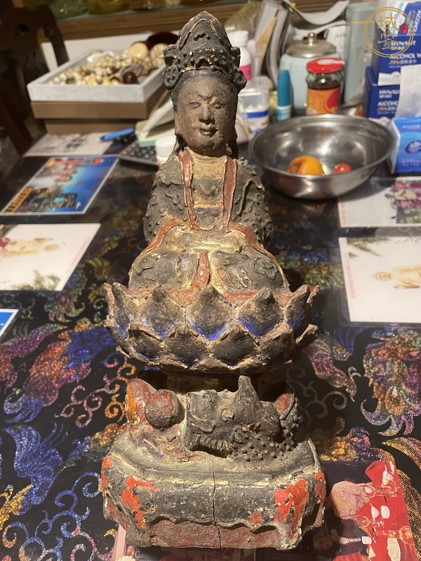 古玩雜項木雕觀音真品鑒賞圖