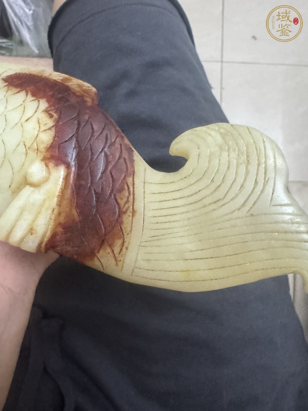 古玩陶瓷岫巖玉鱖魚擺件真品鑒賞圖