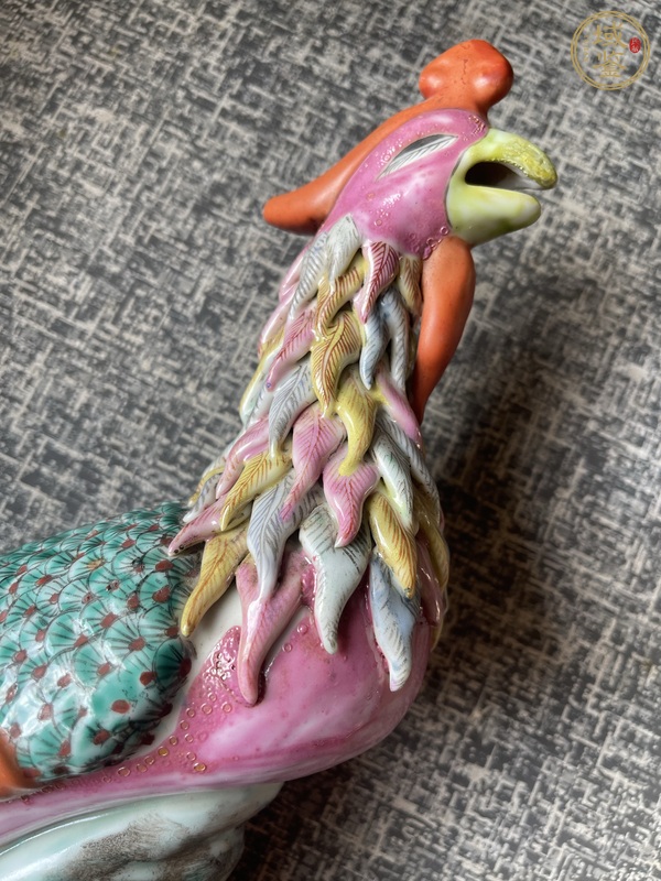 古玩陶瓷粉彩鳳凰塑像真品鑒賞圖