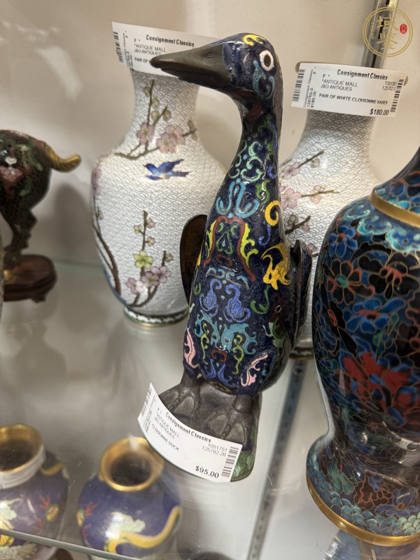 古玩雜項景泰藍鴨子擺件真品鑒賞圖