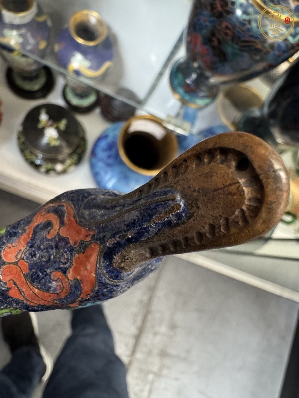 古玩雜項景泰藍鴨子擺件真品鑒賞圖